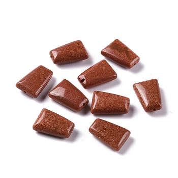 Synthetic Goldstone Beads, Faceted, Trapezoid, 14x10x4.5mm, Hole: 1.2mm
