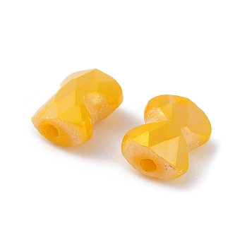 Electroplate Glass Beads, AB Color, Faceted Pillow, Gold, 8x6.5x4mm, Hole: 1.2mm