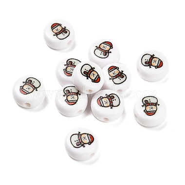 White Snowman Acrylic Beads