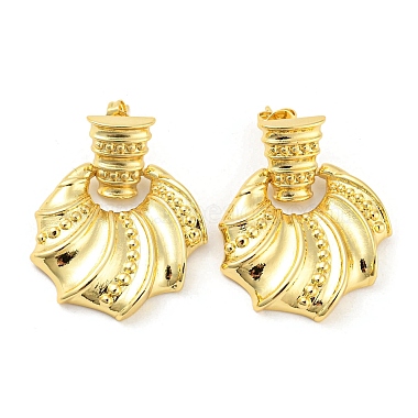 Shell Shape Brass Stud Earrings