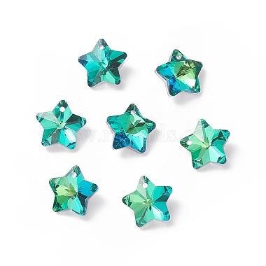 Medium Aquamarine Star Glass Charms