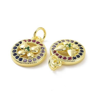 Brass Micro Pave Colorful Cubic Zirconia Charms(KK-E068-VF098)-3