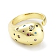 Brass with Colorful Cubic Zirconia Open Cuff Rings(RJEW-K255-01G)-2