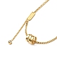 Crystal Rhinestone Tassel with Hollow Out Column Pendant Necklace(NJEW-G085-07G)-1
