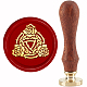 Brass Wax Seal Stamp with Handle(AJEW-WH0184-0498)-1