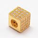 Cube Brass Micro Pave Cubic Zirconia Beads(ZIRC-L053-11G)-1