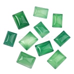 Natural Green Onyx Agate Cabochons, Dyed & Heated, Rectangle, 14x10x5~5.5mm(G-G350-07A)