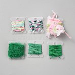 Polyester Fringe Trim Ribbons, for Clothes Curtain Decoration, Sea Green, 2~5mm, 6 Styles, 2m/Style, 12m/Set(OCOR-TAC0023-06A)