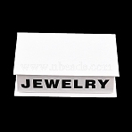 Words Printed Paper Jewelry Display Magnetic Cases, Jewelry Set Cases for Rings Earrings Necklaces Bracelets Storage, with Sponge Inside, Rectangle, White, 12.5x8x3.3cm(CON-K015-04A)