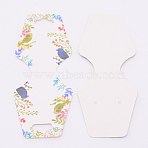 White Cardboard Necklace Display Cards, Rectangle with Leaf and Bird Pattern, Colorful, 4-1/4x1-3/4 inch(10.8x4.4cm)(DIY-WH0209-24)