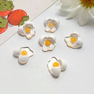 Mini Resin Broken Eggs, Imitation Food, Dollhouse Kitchen Accessories, Gold, 16x16mm(MIMO-PW0003-152)