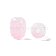 Opaque Glass Beads, Barrel, Pearl Pink, 10x8mm, Hole: 1.6mm(GLAA-F117-06A)