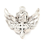 Tibetan Style Alloy Pendants, Antique Silver, Wing, 31.5x31.5x7mm, Hole: 2.6mm(PALLOY-Z021-01A-AS)