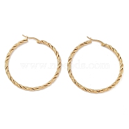 PVD Vacuum Plating 201 Stainless Steel Hoop Earrings, with 304 Stainless Steel Pin, Golden, 46.5x3mm(EJEW-I309-62D-G)