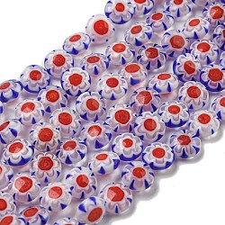 Handmade Lampwork Beads Strands, Rondelle, FireBrick, 8x4mm, Hole: 0.7mm, about 52pcs/strand, 15.75''(40cm)(LAMP-H001-10A)