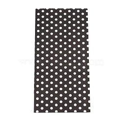 Kraft Paper Bags, No Handles, Storage Bags, White Polka Dot Pattern, Wedding Party Birthday Gift Bag, Black, 17.8x9x6.2cm(CARB-I001-07J)