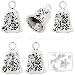 Gorgecraft 20Pcs Alloy Charms, with Pattem, Cadmium Free & Lead Free, Bell, Platinum, 13.5x9.5mm, Hole: 2mm(FIND-GF0002-69)