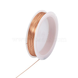 Copper Wire, Round, for Jewelry Making, Raw(Unplated), 26 Gauge, 0.4mm, about 124.67 Feet(38m)/Roll(CWIR-TAC0002-01B-C)