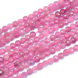 Natural Tourmaline Beads Strands, Faceted, Flat Round, 4x2.5mm, Hole: 0.6mm; about 100pcs/strand, 15.35''(39cm)(G-E530-07AG)