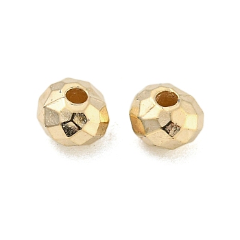 CCB Plastic Spacer Beads, Faceted, Rondelle, Golden, 6x3.8mm, Hole: 1.6mm