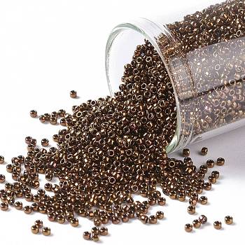 TOHO Round Seed Beads, Japanese Seed Beads, (224) Olymp Inside Color Bronze, 15/0, 1.5mm, Hole: 0.7mm, about 3000pcs/10g