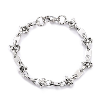 304 Stainless Steel Link Chain Bracelet for Men Women, Stainless Steel Color, 7-7/8 inch(20cm)