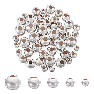 50Pcs 5 Styles 925 Sterling Silver Beads(STER-TA0001-18)-2