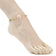 Bracelet de cheville à maillons de perles naturelles avec chaînes en laiton pour femme(AJEW-AN00524)-3