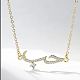 Cubic Zirconia Wave Pendant Necklace with Golden Brass Chains(RP3424-2)-2