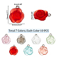 Pandahall Elite 70 pcs 7 couleurs pendentifs roses en résine givrée transparente(RESI-PH0001-74)-2