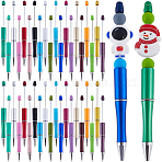 20Pcs 20 Colors ABS Plastic Ball-Point Pen, Beadable Pen, with Iron Findings, for DIY Personalized Pen with Jewelry Beads, Mixed Color, 144~148x12mm, 1pc/color(AJEW-SC0003-05)