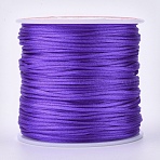 Round Nylon Satin Rattail Cord, for Bracelet Jewelry Making Chinese Knotting Macrame Craft, Dark Violet, 1.5mm, about 50yards/roll.(NWIR-WH0009-15A-18)