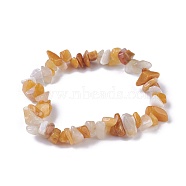 Natural Topaz Jade Beads Stretch Bracelets, with Korean Elastic Crystal Thread, 2 inch~2-1/8 inch(5.2~5.3cm)(BJEW-JB04152-02)