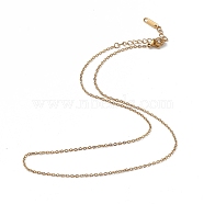 Ion Plating(IP) 304 Stainless Steel Cable Chain Necklace for Men Women, Golden, 15.75 inch(40cm)(NJEW-K245-014A)