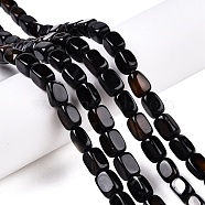 Natural Black Agate(Dyed & Heated) Beads Strands, Cuboid, 9~11x7.5~8x7~8mm, Hole: 1mm, about 29~34pcs/strand, 13.98~15.6''(35.5~39cm)(G-T138-110)