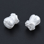 ABS Plastic Imitation Pearl Beads, Flower, Creamy White, 7x6mm, Hole: 0.8mm(KY-N015-37)