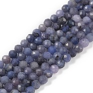 Natural Tanzanite Beads Strands, Faceted, Round, 4mm, Hole: 0.8mm, about 99pcs/strand, 15.35 inch(39cm)(G-F717-17B-01)