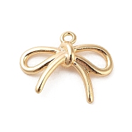 Brass Charms, Bowknot, Real 18K Gold Plated, 14.5x19x3.5mm, Hole: 1.5mm(KK-G491-62G)