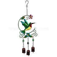 Glass Wind Chime, Art Pendant Decoration, with Iron Findings, for Garden, Window Decoration, Bird, 515x170mm(PW23050383688)