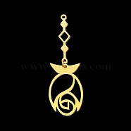 201 Stainless Steel Big Pendants, Laser Cut, with Jump Rings, Flower, Golden, 50mm, Hole: 1.4mm(STAS-S105-LA363-2)