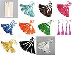 DIY Jewelry Making Kit, Including Wood Pendants, Polyester Tassel Decorations, Mixed Color, 120~130x6~31x1.5mm, Hole: 4mm(DIY-HS0001-02)