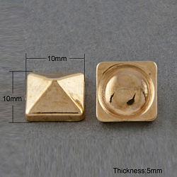 CCB Plastic Cabochons, Rivet Head, Pyramid, Light Gold Plated, 10x10x5mm(CCB-S129-02)