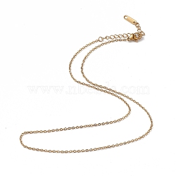 Ion Plating(IP) 304 Stainless Steel Cable Chain Necklace for Men Women, Golden, 15.75 inch(40cm)(NJEW-K245-014A)