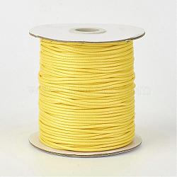 Eco-Friendly Korean Waxed Polyester Cord, Yellow, 3mm, about 41.01~41.56 Yards(37.5~38m)/Roll(YC-P002-3mm-1155)