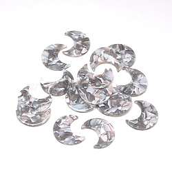 Cellulose Acetate(Resin) Pendants, Moon, Gray, 29.5x24.5x2.5mm, Hole: 1.5mm(KY-S131D-A310)