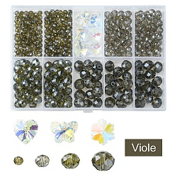 DIY Rondelle Glass Beads & Glass Rhinestone Jewelry Making Finding Kit, Mixed Color, 4~14x4~15x3~8mm, Hole: 0.4~1.6mm(DIY-YW0009-27)