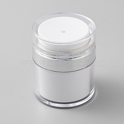 Plastic Airless Pump Jars, Refillable Travel Cream Vacuum Bottle, Column, White, 6.3x7.6cm, Capacity: 50ml(1.69fl. oz)(AJEW-WH0413-34C)