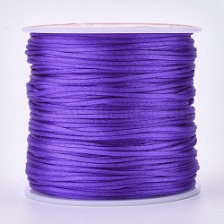 Round Nylon Satin Rattail Cord, for Bracelet Jewelry Making Chinese Knotting Macrame Craft, Dark Violet, 1.5mm, about 50yards/roll.(NWIR-WH0009-15A-18)