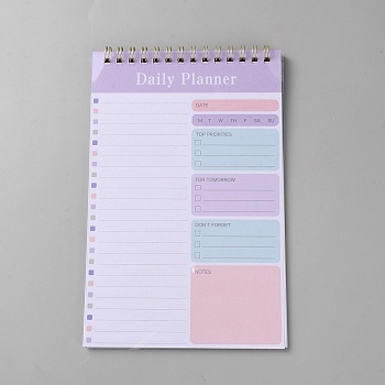 Paper Daily Planner, Office & School Supplies, Rectangle, Lilac, 205x130x10.5mm