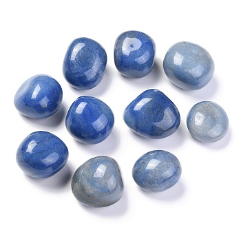 Dyed & Heated Natural Blue Aventurine Beads, No Hole, Nuggets, Tumbled Stone, Healing Stones for 7 Chakras Balancing, Crystal Therapy, Meditation, Reiki, Vase Filler Gems, 14~26x13~21x12~18mm, about 120pcs/1000g